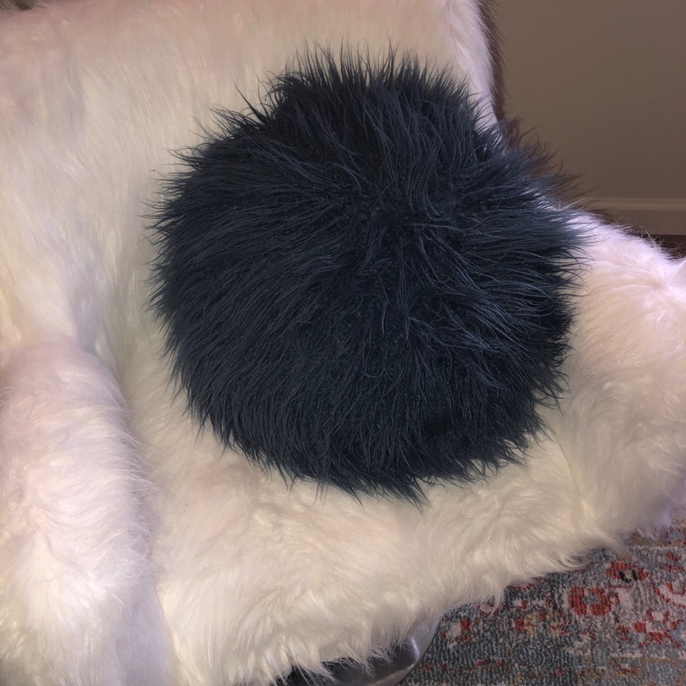 UO Blue Shag Pillow